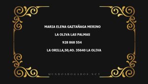 abogado Maria Elena Gaztañaga Merino en la localidad de La Oliva