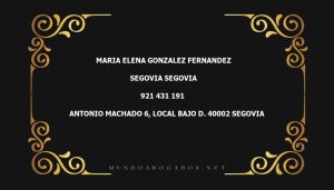 abogado Maria Elena Gonzalez Fernandez en la localidad de Segovia