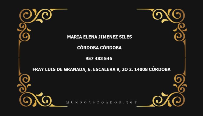 abogado Maria Elena Jimenez Siles en la localidad de Córdoba