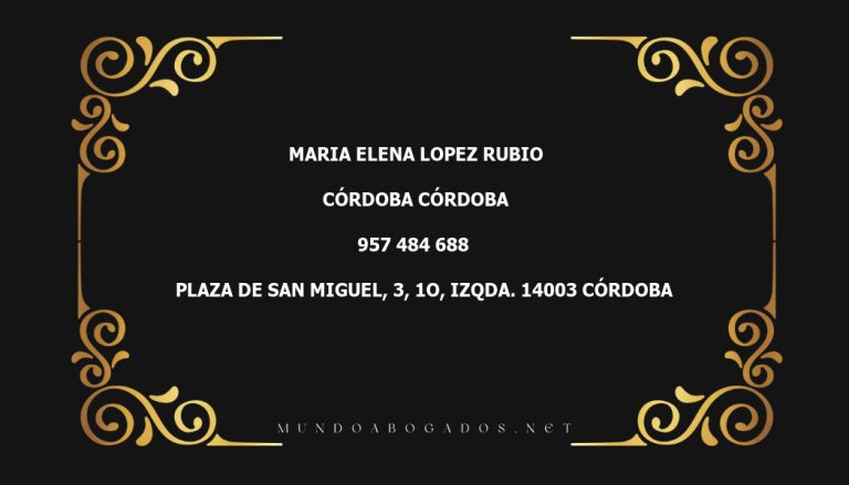 abogado Maria Elena Lopez Rubio en la localidad de Córdoba