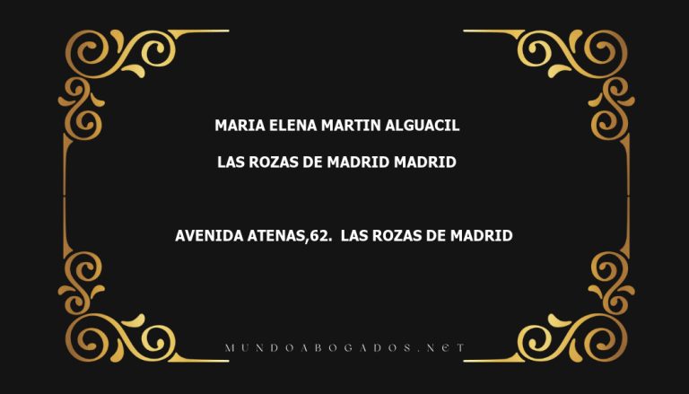 abogado Maria Elena Martin Alguacil en la localidad de Las Rozas de Madrid