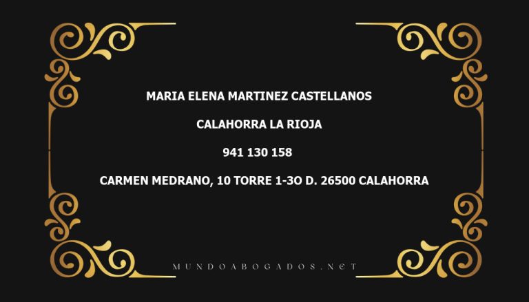 abogado Maria Elena Martinez Castellanos en la localidad de Calahorra