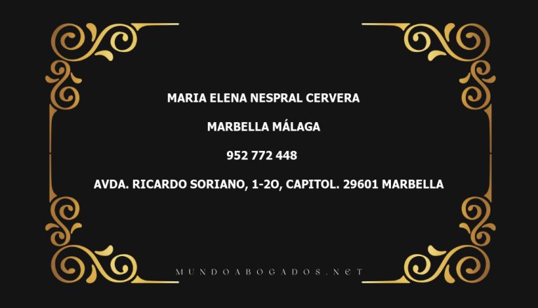 abogado Maria Elena Nespral Cervera en la localidad de Marbella