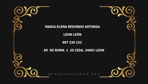 abogado Maria Elena Redondo Astorga en la localidad de Leon