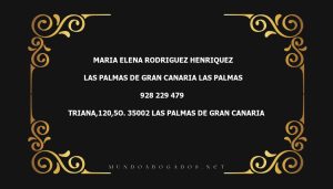 abogado Maria Elena Rodriguez Henriquez en la localidad de Las Palmas de Gran Canaria