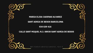 abogado Maria Elisa Cadenas Alvarez en la localidad de Sant Adria de Besos