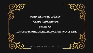 abogado Maria Elsa Torno Lougedo en la localidad de Pola de Siero