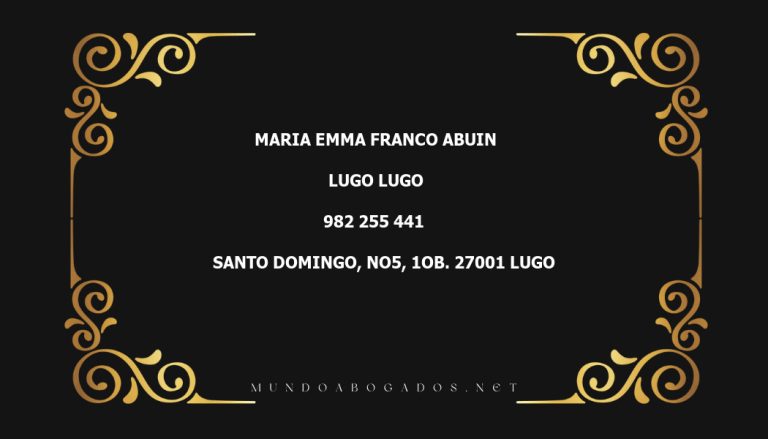 abogado Maria Emma Franco Abuin en la localidad de Lugo