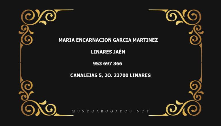 abogado Maria Encarnacion Garcia Martinez en la localidad de Linares