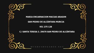 abogado Maria Encarnacion Macias Aragon en la localidad de San Pedro de Alcántara