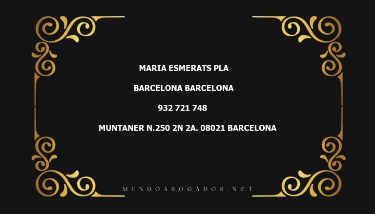 abogado Maria Esmerats Pla en la localidad de Barcelona