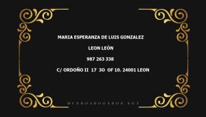 abogado Maria Esperanza De Luis Gonzalez en la localidad de Leon