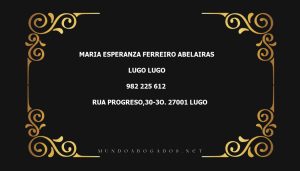 abogado Maria Esperanza Ferreiro Abelairas en la localidad de Lugo