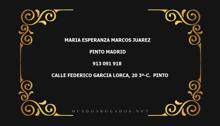 abogado Maria Esperanza Marcos Juarez en la localidad de Pinto