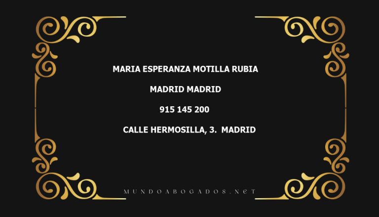 abogado Maria Esperanza Motilla Rubia en la localidad de Madrid