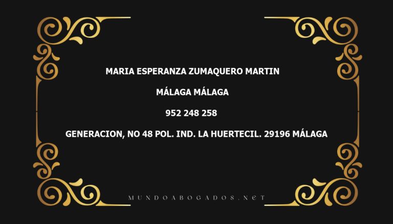 abogado Maria Esperanza Zumaquero Martin en la localidad de Málaga