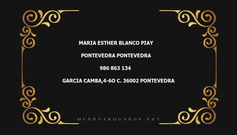 abogado Maria Esther Blanco Piay en la localidad de Pontevedra