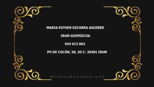 abogado Maria Esther Ezcurra Aguirre en la localidad de Irun