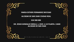 abogado Maria Esther Fernandez Bocigas en la localidad de Alcázar de San Juan