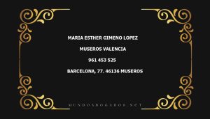 abogado Maria Esther Gimeno Lopez en la localidad de Museros