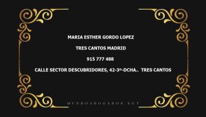 abogado Maria Esther Gordo Lopez en la localidad de Tres Cantos