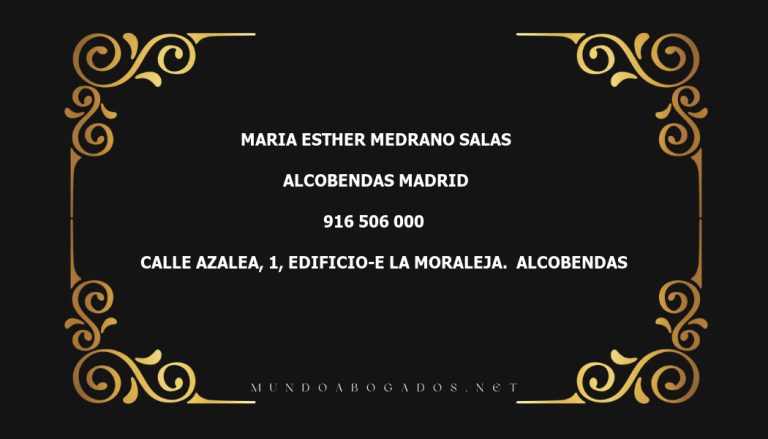 abogado Maria Esther Medrano Salas en la localidad de Alcobendas