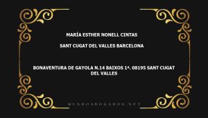 abogado María Esther Nonell Cintas en la localidad de Sant Cugat del Valles