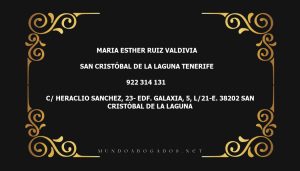 abogado Maria Esther Ruiz Valdivia en la localidad de San Cristóbal de La Laguna