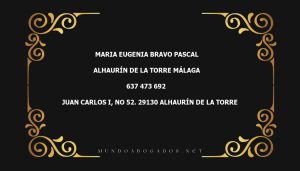 abogado Maria Eugenia Bravo Pascal en la localidad de Alhaurín de la Torre