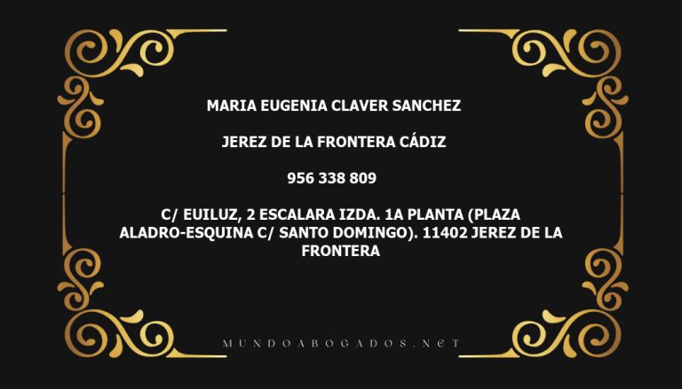 abogado Maria Eugenia Claver Sanchez en la localidad de Jerez de la Frontera