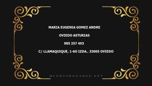 abogado Maria Eugenia Gomez Andre en la localidad de Oviedo