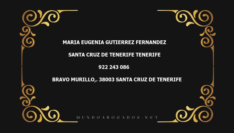 abogado Maria Eugenia Gutierrez Fernandez en la localidad de Santa Cruz de Tenerife