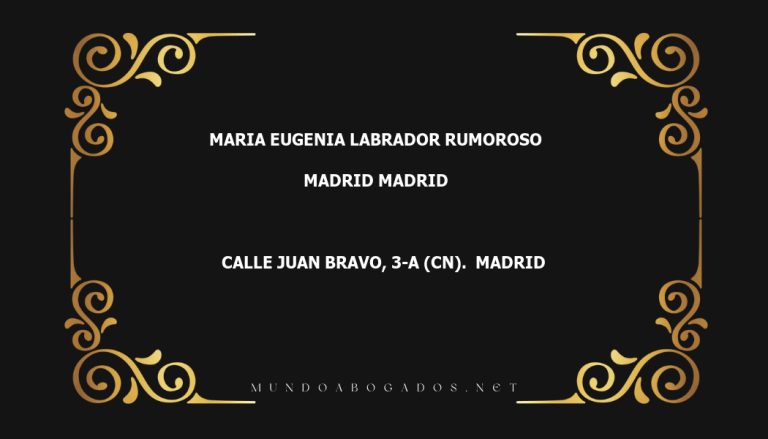 abogado Maria Eugenia Labrador Rumoroso en la localidad de Madrid