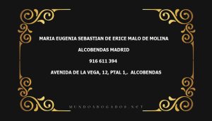 abogado Maria Eugenia Sebastian De Erice Malo De Molina en la localidad de Alcobendas