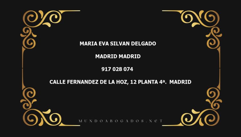 abogado Maria Eva Silvan Delgado en la localidad de Madrid