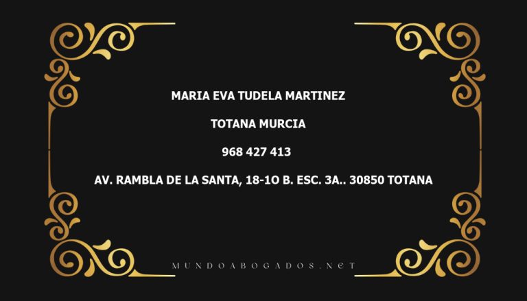 abogado Maria Eva Tudela Martinez en la localidad de Totana