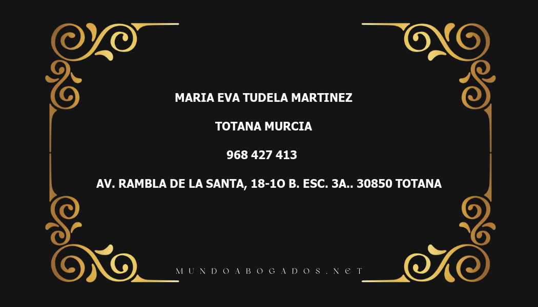 abogado Maria Eva Tudela Martinez en la localidad de Totana