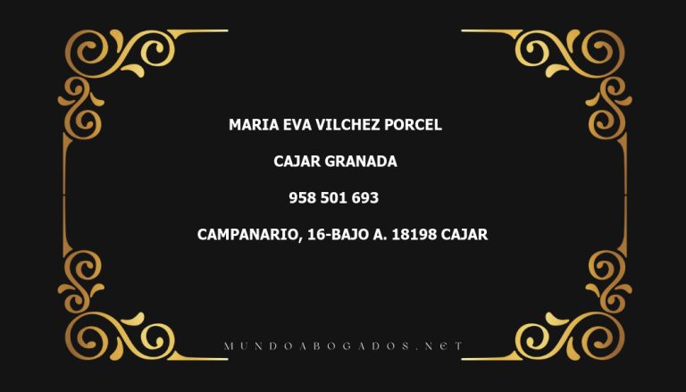 abogado Maria Eva Vilchez Porcel en la localidad de Cajar