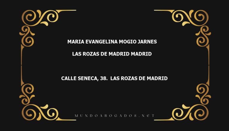 abogado Maria Evangelina Mogio Jarnes en la localidad de Las Rozas de Madrid