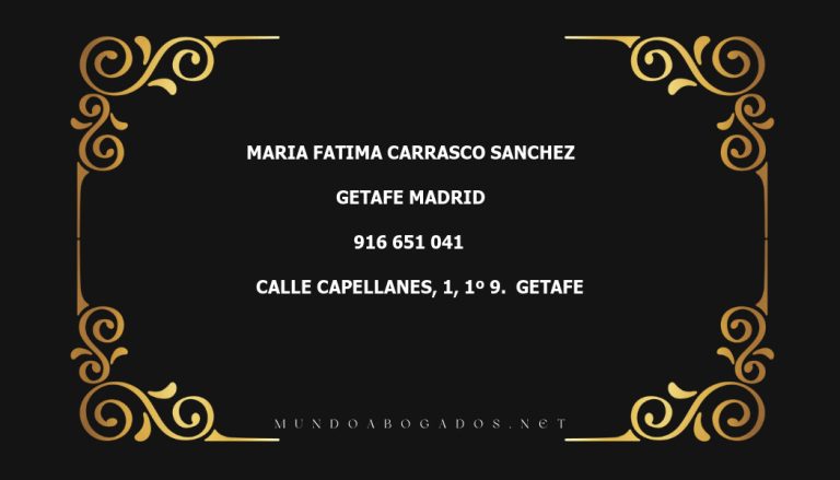 abogado Maria Fatima Carrasco Sanchez en la localidad de Getafe