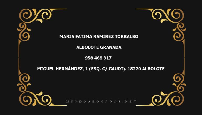 abogado Maria Fatima Ramirez Torralbo en la localidad de Albolote