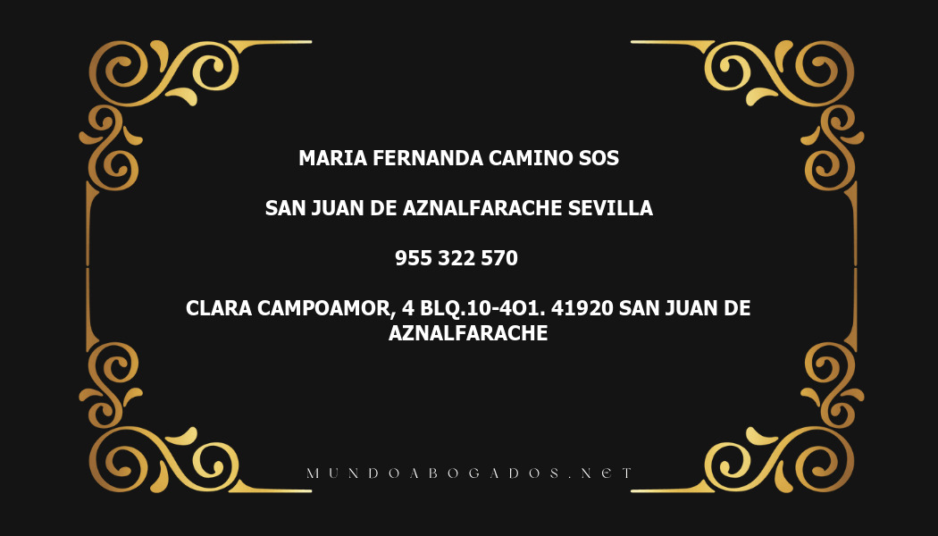 abogado Maria Fernanda Camino Sos en la localidad de San Juan de Aznalfarache