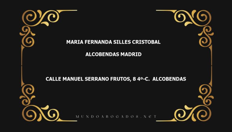 abogado Maria Fernanda Silles Cristobal en la localidad de Alcobendas