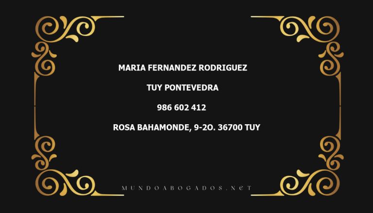 abogado Maria Fernandez Rodriguez en la localidad de Tuy