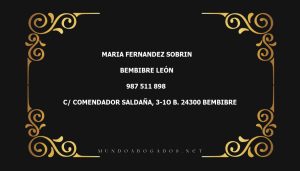 abogado Maria Fernandez Sobrin en la localidad de Bembibre