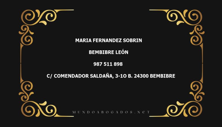 abogado Maria Fernandez Sobrin en la localidad de Bembibre