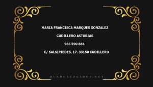 abogado Maria Francisca Marques Gonzalez en la localidad de Cudillero