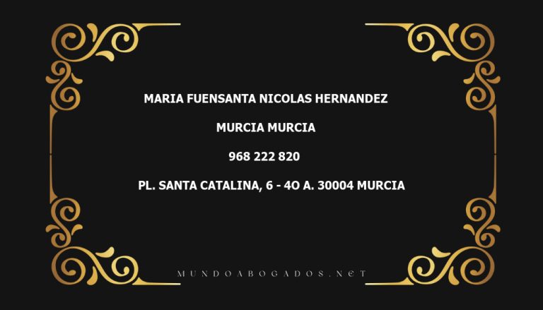 abogado Maria Fuensanta Nicolas Hernandez en la localidad de Murcia