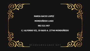 abogado Maria Gacio Lopez en la localidad de Mondoñedo