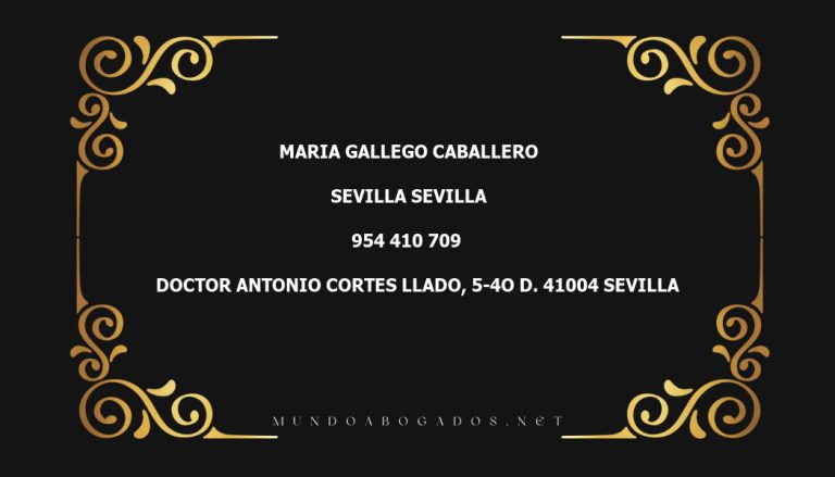 abogado Maria Gallego Caballero en la localidad de Sevilla